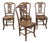 Four Antique Chinese Dining Chairs With Marble Inlay For Sale