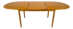 Danish Mid Century Modern Oval Teak 18" Pop up Hide Away Leaf Dining Table