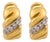 Vintage Diamond 18k Yellow Gold and Platinum Hoop Ear Clips, Pair For Sale