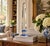 A beautifully proportioned solid crystal obelisk with cobalt blue details. The sculptural silhouette and cobalt detail...