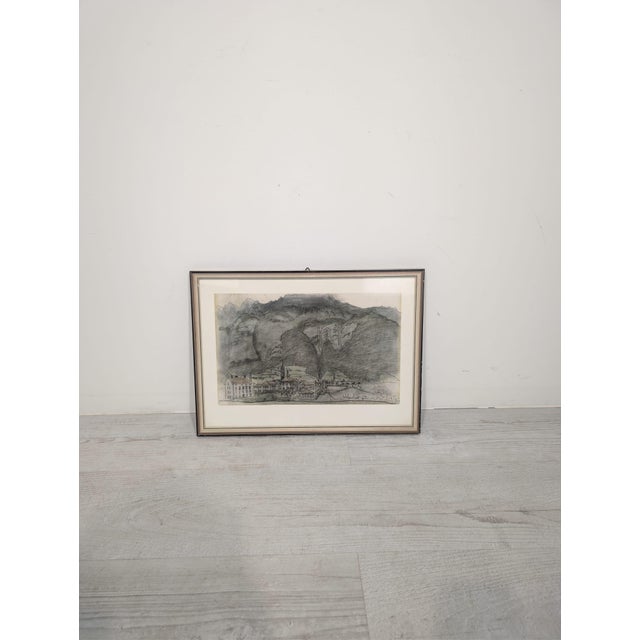 Black Walenstadt in Switzerland at the Foot of the Mountains, 1960s, Lithograph For Sale - Image 8 of 11