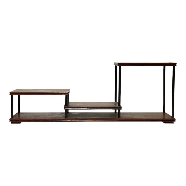 Natural Brown Wood Step Shape Table Top Curio Display Easel Stand ...