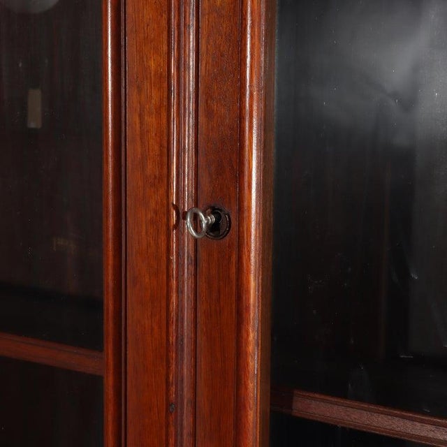 Oversized Antique Victorian 2-Door 2-Drawer Walnut Bookcase C1890 For Sale - Image 6 of 18