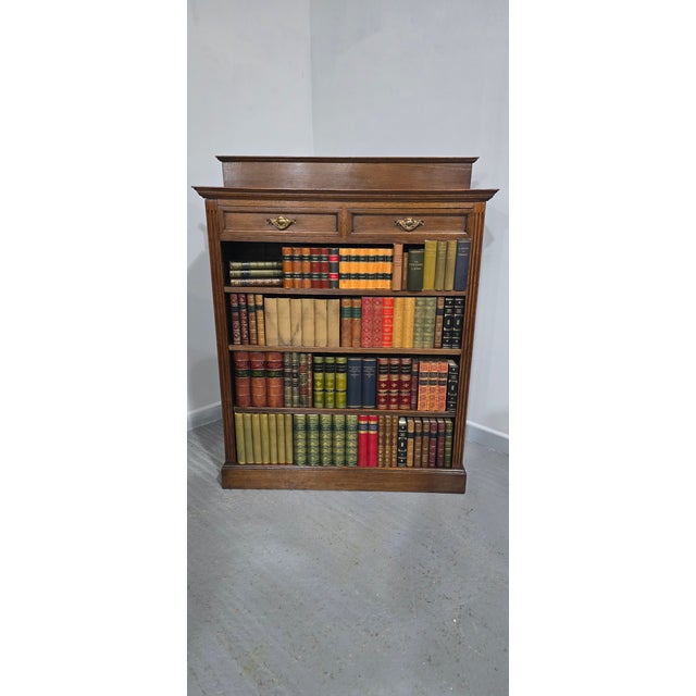 Oak Open Adjustable Library Bookcase, 1880 For Sale - Image 3 of 13