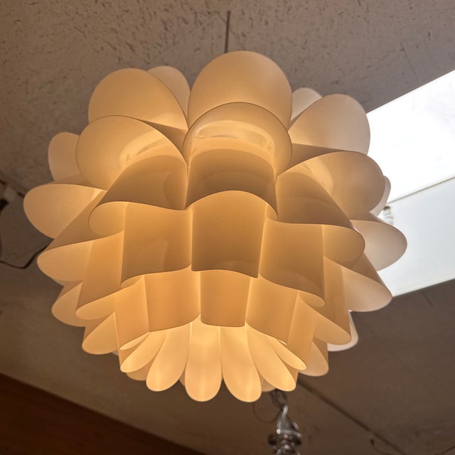 2010s Possini Euro Flower Pendant Chandelier, White For Sale - Image 5 of 12
