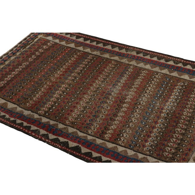 Rug & Kilim Antique Persian Rug in Brown With Colorful Geometric Patterns, From Rug & Kilim For Sale - Image 4 of 7