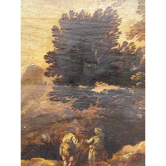Rural Landscape with Figures, Oil on Canvas, 18th Century, in Very Good conditions. Designed before 1890