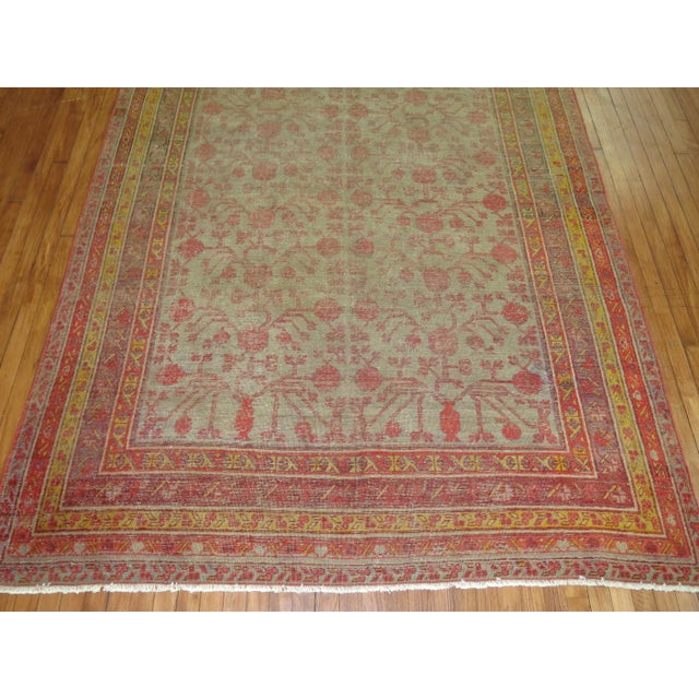 1910s Worn Antique Gallery Khotan Rug, 6'4'' X 12'10'' For Sale - Image 5 of 12