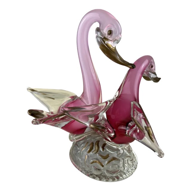 Italian Swans Figurine in Murano Glass, 1960s For Sale
