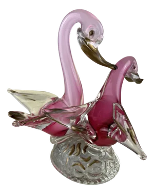 Italian Swans Figurine in Murano Glass, 1960s