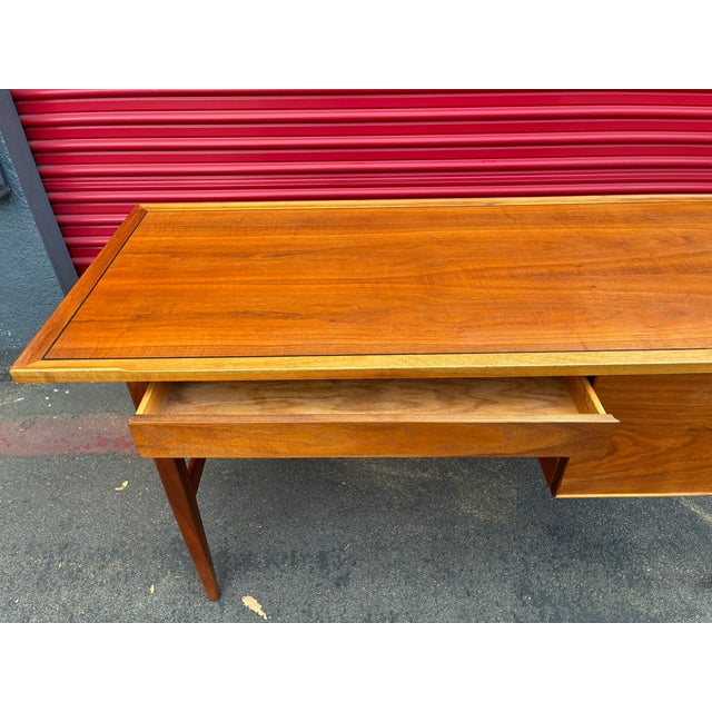 Chestnut Vintage Mid Century Drexel Declaration Desk by Kipp Stewart For Sale - Image 8 of 9