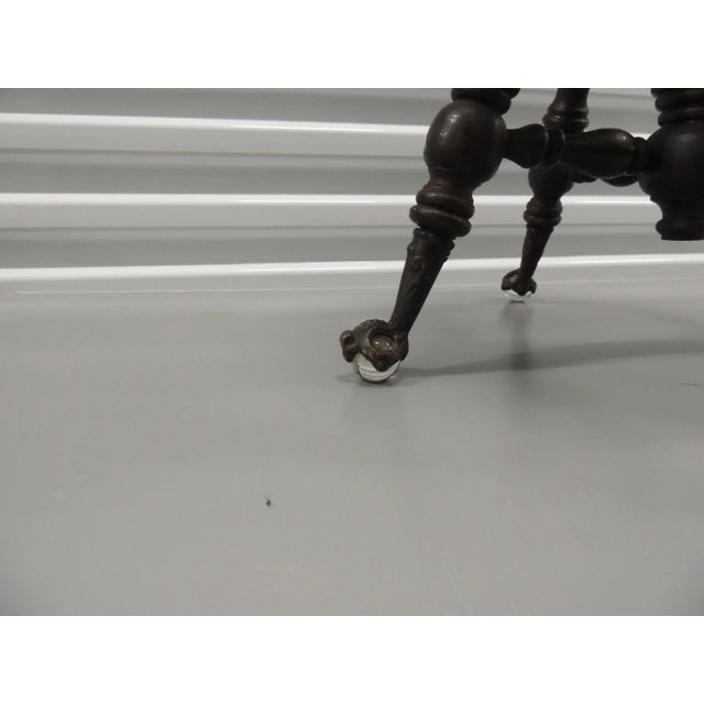 Late 19th Century Antique Round Victorian Wood Swivel Piano Stool With Claw & Ball Feet For Sale - Image 5 of 7