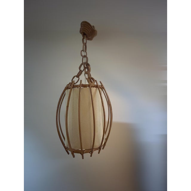 Mid-Century Modern Wicker Pendant Light from Louis Sognot, 1960s For Sale - Image 3 of 10