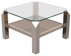 Mid-Century Modern Square Coffee Table in Chrome and Glass from Belgo Chrome, 1970s