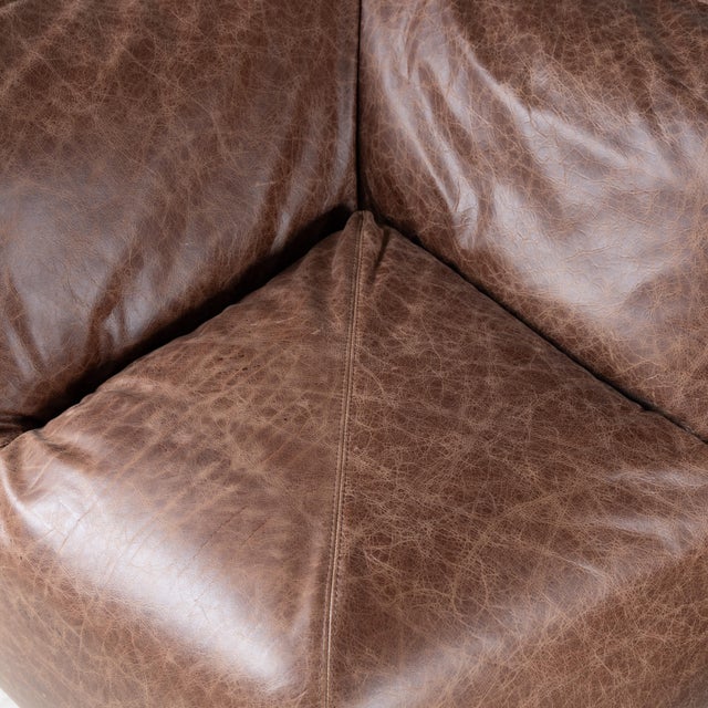 Brown Leather Le Bambole Armchairs by Mario Bellini for B&B, 1970s, Set of 3 For Sale - Image 10 of 15