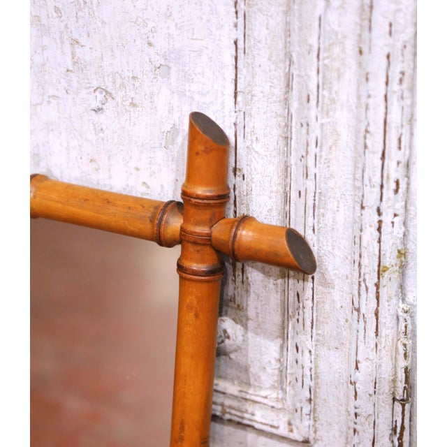 French Early 20th Century French Faux Bamboo Wall Mirror For Sale - Image 3 of 6