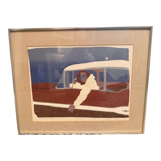 1973 Pop Art Screenprint "Preserve Your Memories" Driver in Vintage Car Signed Limited Edition 3/13 For Sale