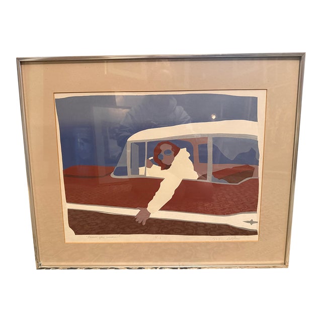 1973 Pop Art Screenprint "Preserve Your Memories" Driver in Vintage Car Signed Limited Edition 3/13 For Sale