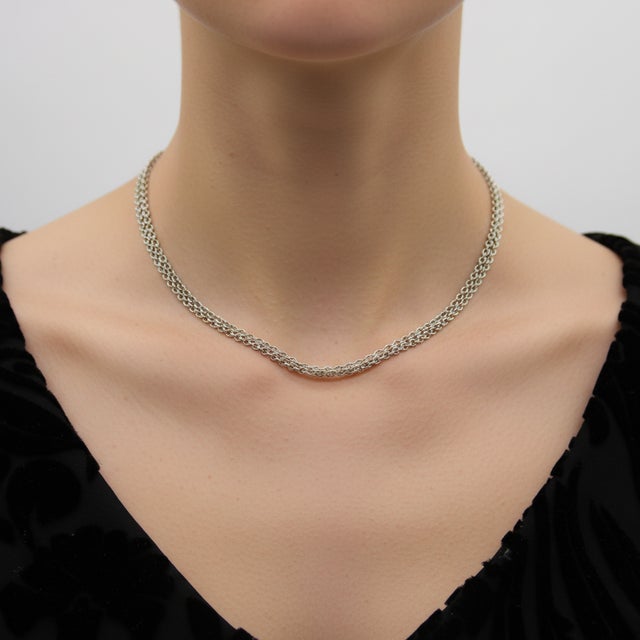 Metal Vintage Sterling Silver Brother Wolf 34” Chain For Sale - Image 7 of 7