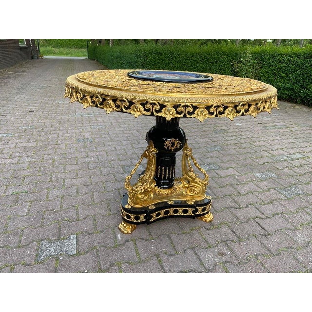 1960s French Louis XVI Bronze Porcelain Center Table For Sale - Image 15 of 15