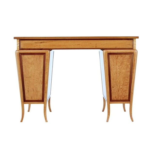 Early 20th Century Satinwood Sheraton Revival Desk, 1890s For Sale - Image 6 of 10