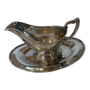 Mid 20th Century Sterling Silver Gravy Boat and Underplate