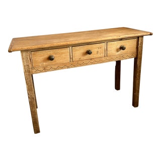 Late 20th Century Vintage Italian Rustic Pine Console. For Sale