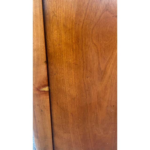 1960s Baker Furniture French Empire Neoclassical Cherry & Brass Nightstands — Pair For Sale - Image 11 of 14