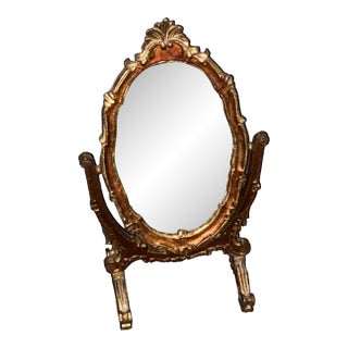Ornate Gilded Swivel Vanity Mirror. Venetian Giltwood Mirror,Italy,1930s For Sale