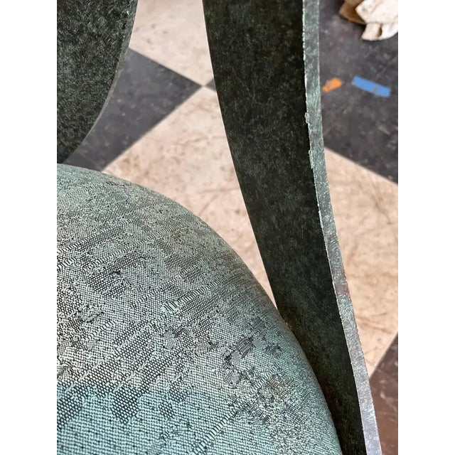 Modern 1990s Green Steel Patinated Klismos Chairs - A Pair For Sale - Image 3 of 13
