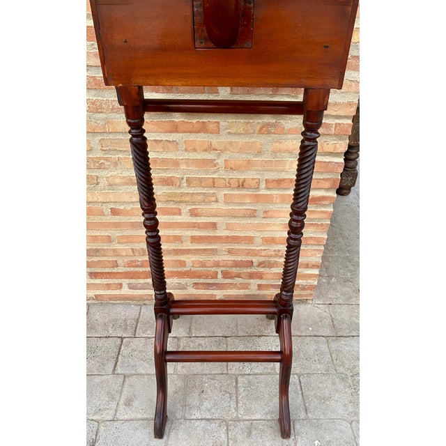 1920s Spanish Baroque Revival Walnut Gentleman’s Valet Stand with Drawers, 1920s For Sale - Image 5 of 18