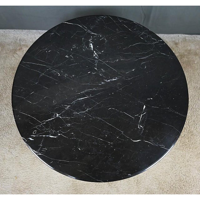Black Mid-Century Louis XVI Style Marble and Giltwood Coffee Table For Sale - Image 8 of 16