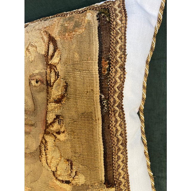 Pillow Featuring an 18th-Century Tapestry Panel Depicting a Gentleman. For Sale - Image 9 of 14