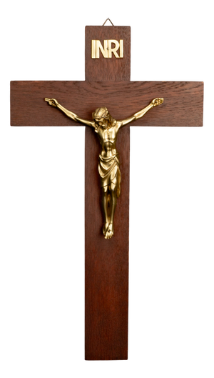 Brutalist Wooden Cross with Christ Figure, 1950s