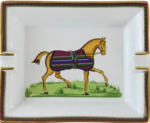 Hermes Equestrian Horse Stripe Blanket Ashtray