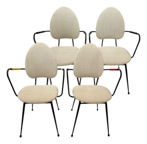 Vintage Metal Chairs by Jacques Hitier, 1950s, Set of 4
