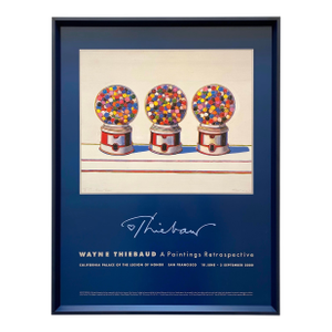 Wayne Thiebaud Vintage Hand Signed Pop Art Lithograph Print Framed Museum Exhibition Poster " Three Machines " 1963