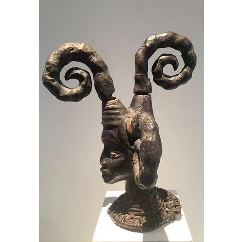 Nigerian Ekoi Mask in Wood For Sale - Image 3 of 5