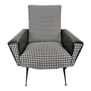 Mid-Century Modern Armchair or Lounge Chair Black and White, 1960s For Sale