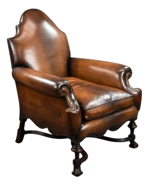 Victorian Hand Dyed Leather Armchair, 1870