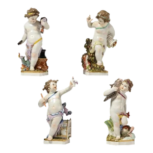 Charming Porcelain Figural Sculptures by KPM. Antique, circa 1850 - Set of 4