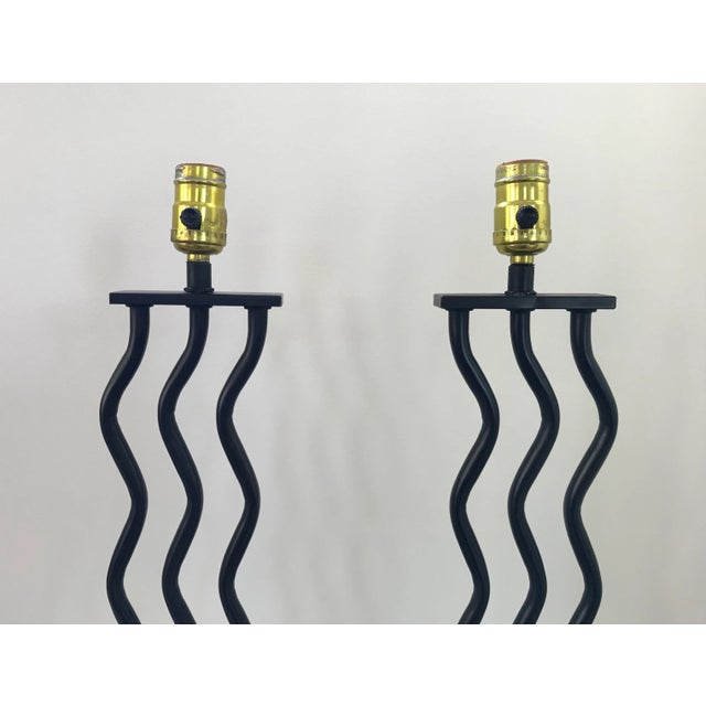Postmodern Vintage 1980s Postmodern Squiggle Lamps ~ a Pair For Sale - Image 3 of 7