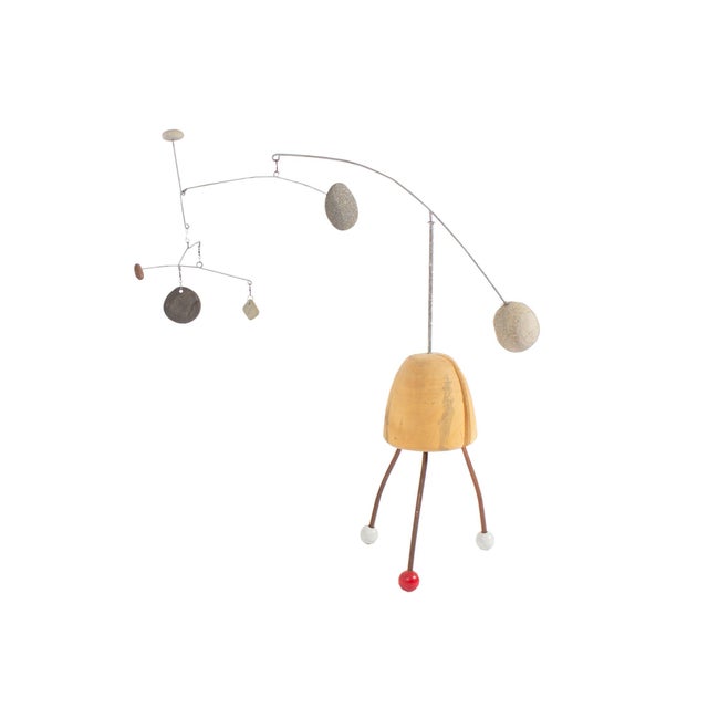 A 2022 mixed media Modernist stabile by the American artist William Wesley. This whimsical sculpture is composed of a...