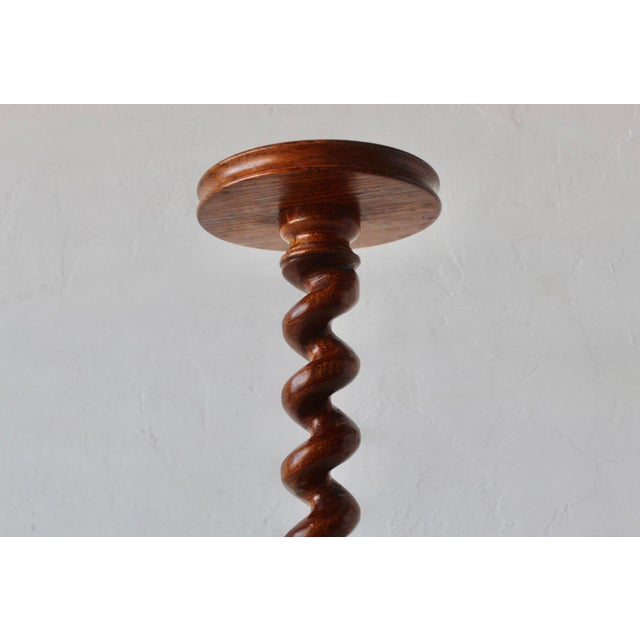 Vintage French Style Barley Twist Wood Side Table Pedestal Mid-Century For Sale - Image 12 of 18