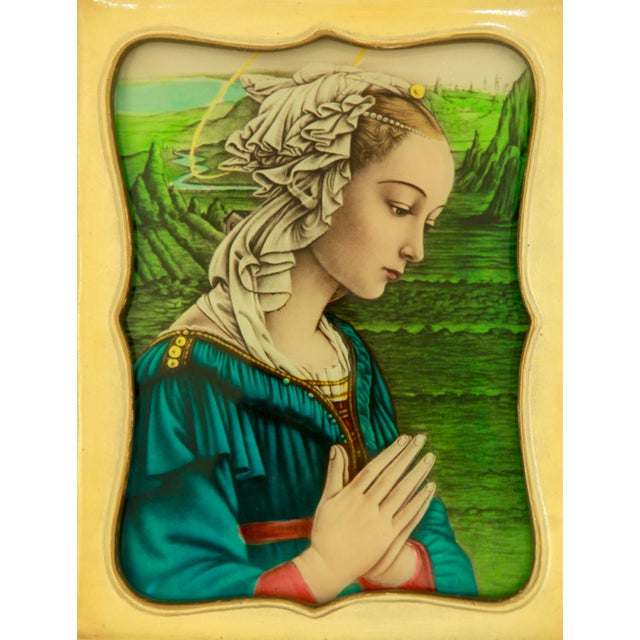 Lippina is a stunning wall picture created in Italy in the early 1940s. This exquisite piece features a printed glass...