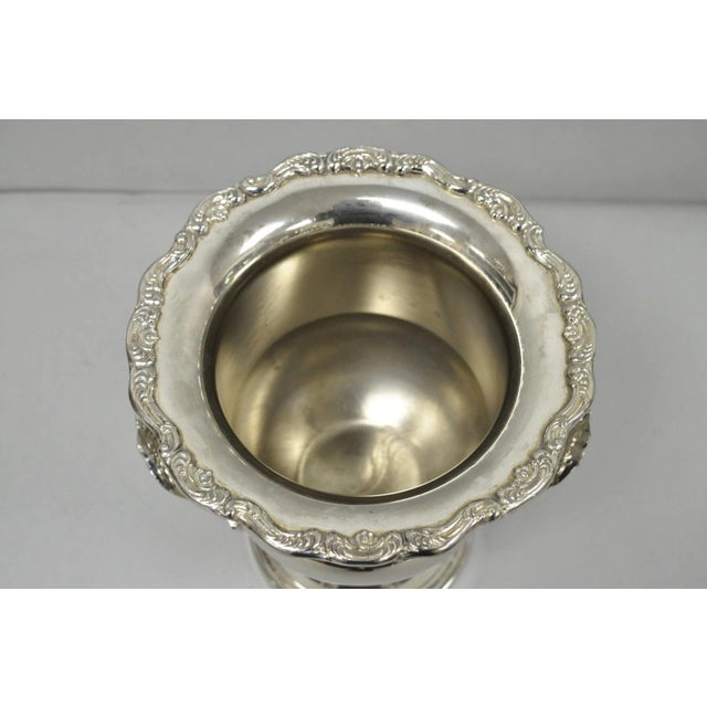Silver Vintage Gorham Silver Plated Brass Trophy Cup Urn Champagne Chiller Ice Bucket For Sale - Image 8 of 17