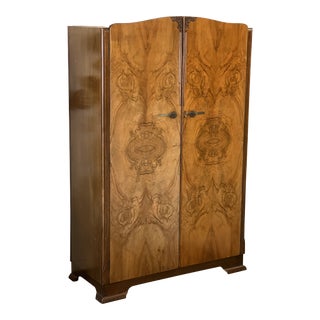 Antique Burled Wood Armoire For Sale