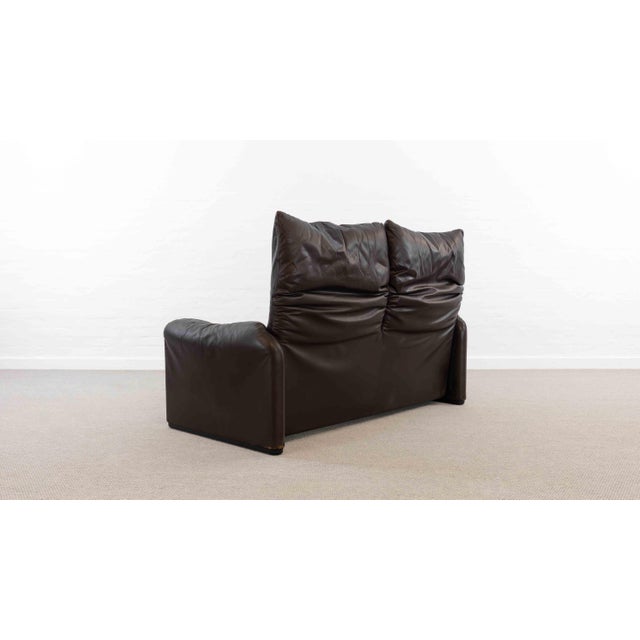 Vintage Two-Seater Leather Sofa by Vico Magistretti for Cassina, 1970s For Sale - Image 14 of 18