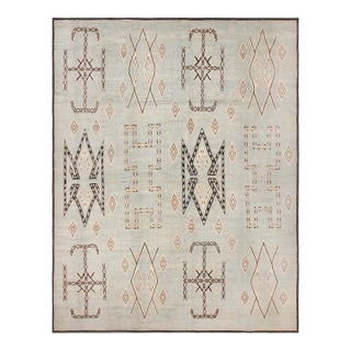 Nazmiyal Collection Pastel Tones Primitive Motifs Modern Large Rug For Sale