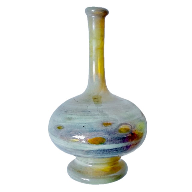 Murano Small Italian Murano Blown Glass Bottle For Sale - Image 4 of 6